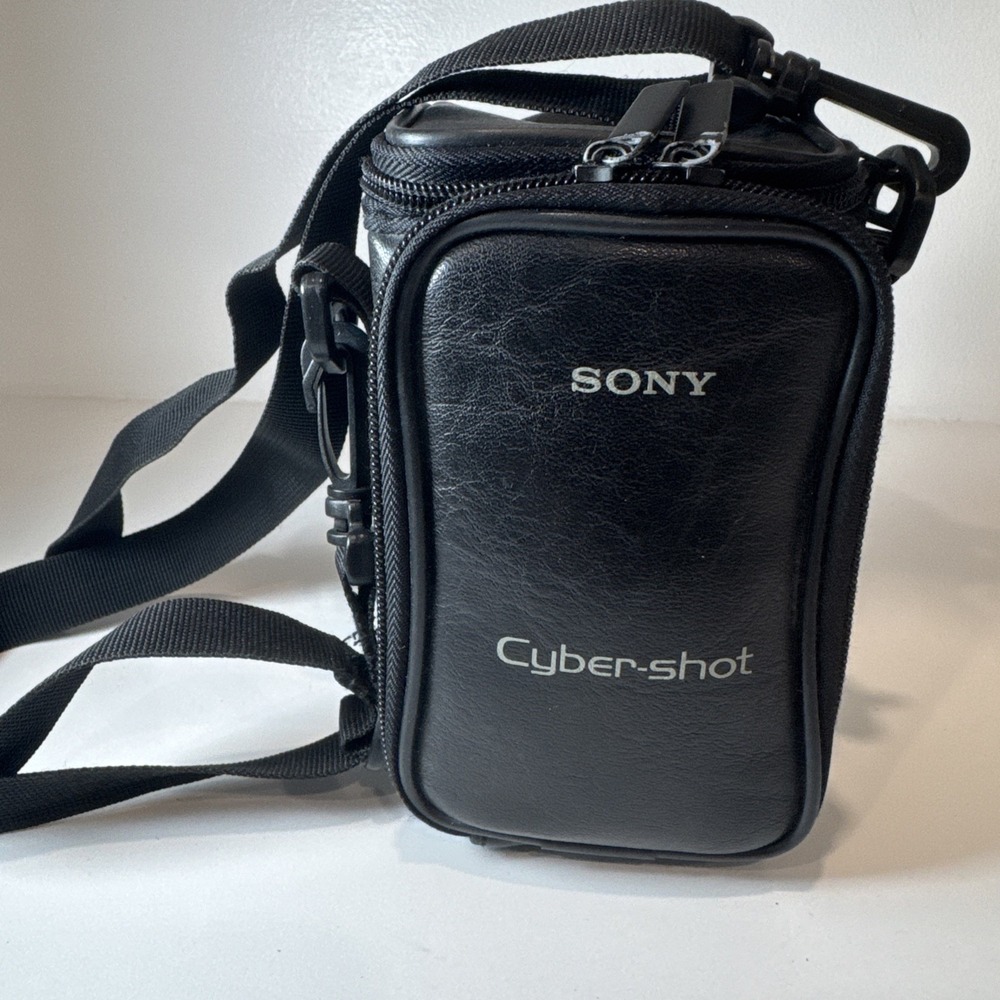 Sony Cyber-Shot Camera Carrying Case Utility Black Adjustable Strap Zip Pockets